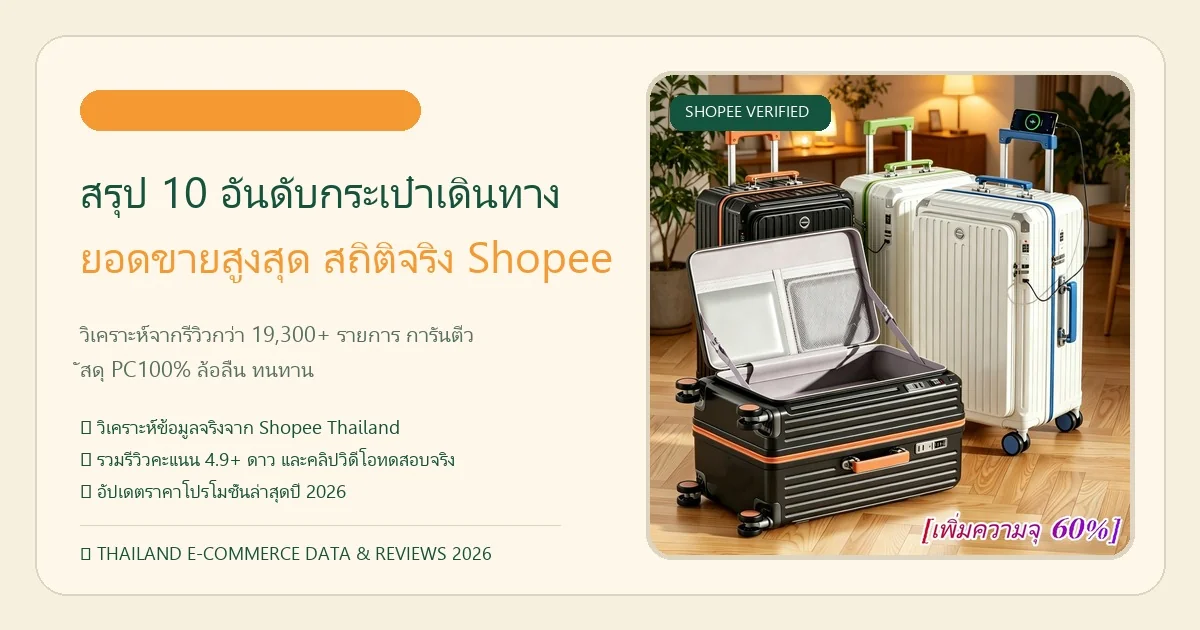 เปรียบเทียบสเปกกระเป๋าเดินทางผู้ชาย 10 รุ่นยอดนิยมปี 2026