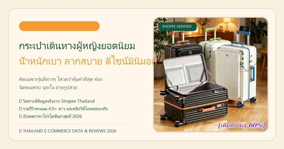 เปรียบเทียบสเปกกระเป๋าเดินทางผู้หญิง 10 รุ่นยอดนิยมปี 2026