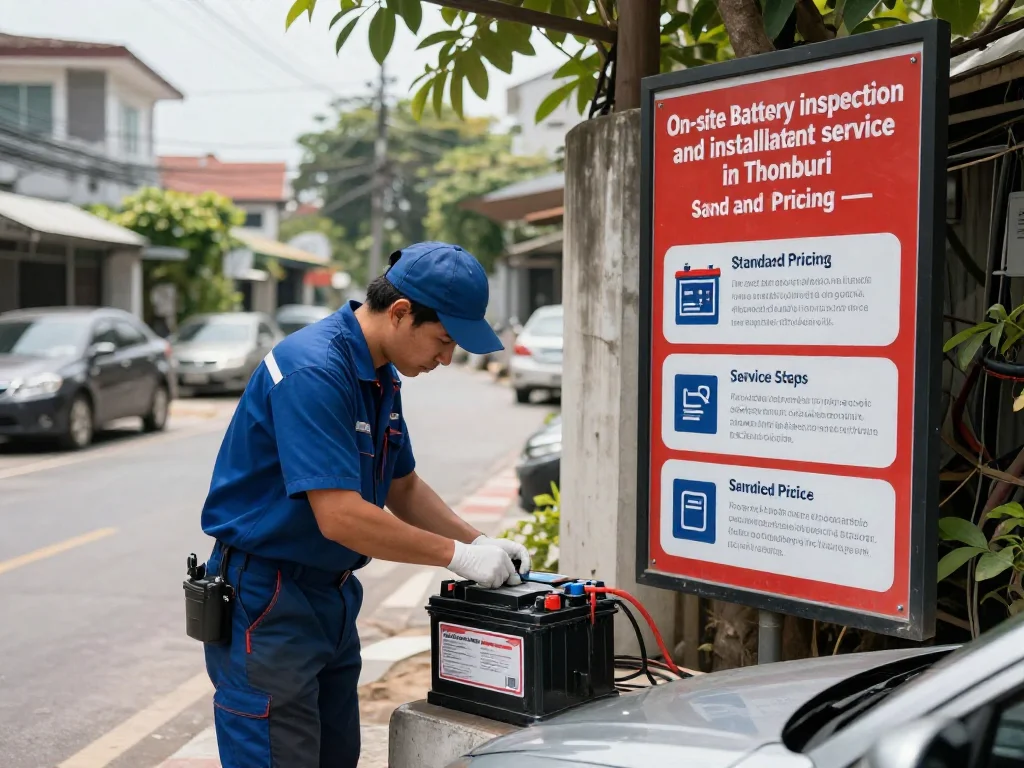 บริการตรวจเช็คและติดตั้งแบตเตอรี่ในเขตธนบุรี: ราคามาตรฐานและขั้นตอนบริการถึงที่ บริการตรวจเช็คและติดตั้งแบตเตอรี่ในเขตธนบุรี: ราคามาตรฐานและขั้นตอนบริการถึงที่