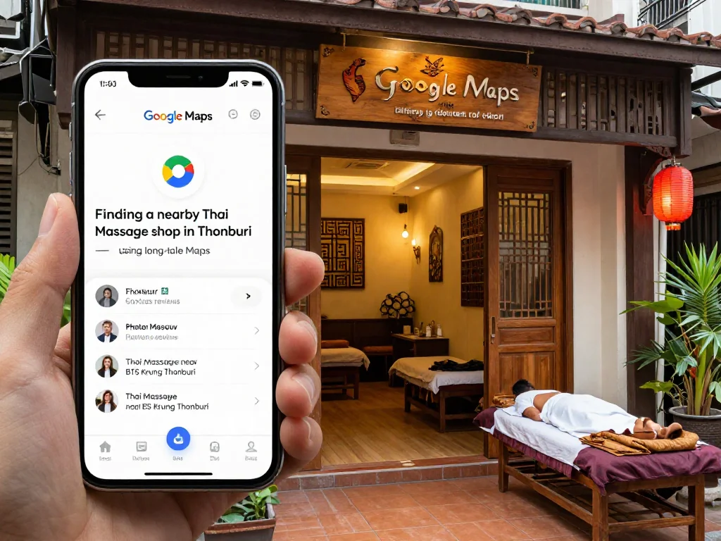วิธีค้นหาร้านนวดใกล้คุณในธนบุรี: ใช้ Google Maps รีวิว ภาพถ่าย และคำค้น Long-tail เช่น “ร้านนวดแผนไทยใกล้ BTS กรุงธนบุรี”
