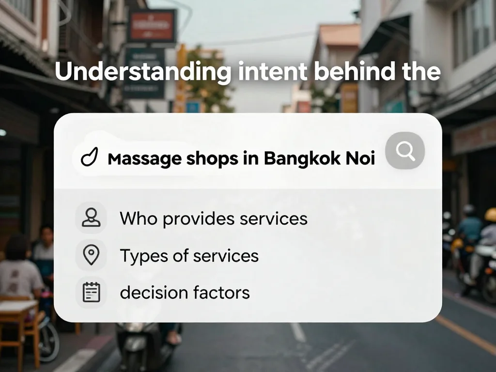 ทำความเข้าใจเจตนาการค้นหา “ร้านนวด เขตบางกอกน้อย” — ใครคือผู้ให้บริการ มีประเภทบริการใดบ้าง และควรคำนึงถึงอะไรเมื่อตัดสินใจ
